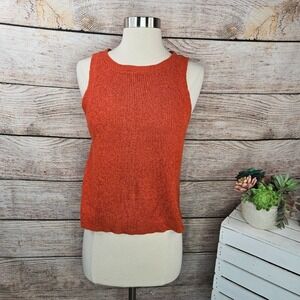 Calvin Klein Knit Tank Top‎ Sleeveless Casual Everyday Layering Orange L